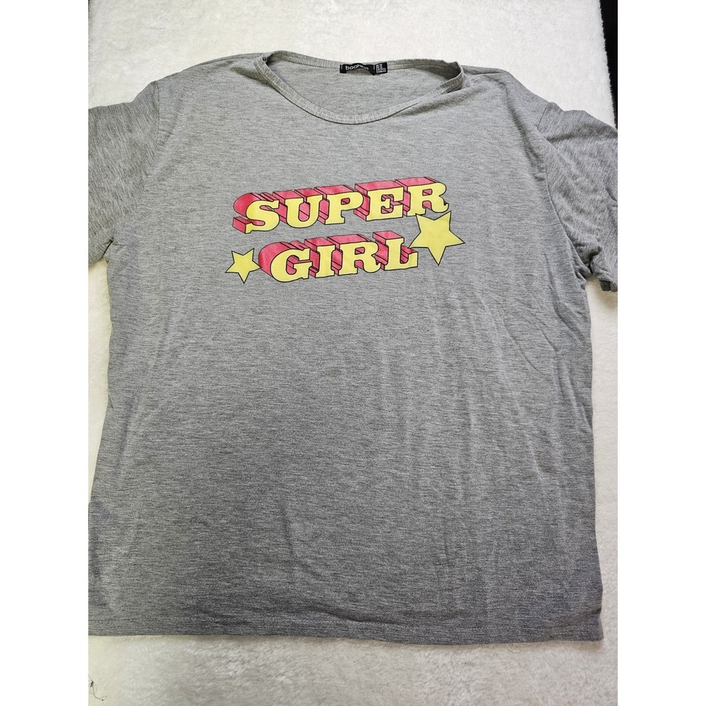Boohoo‎ Womens Super Girl Tshirt Size 14